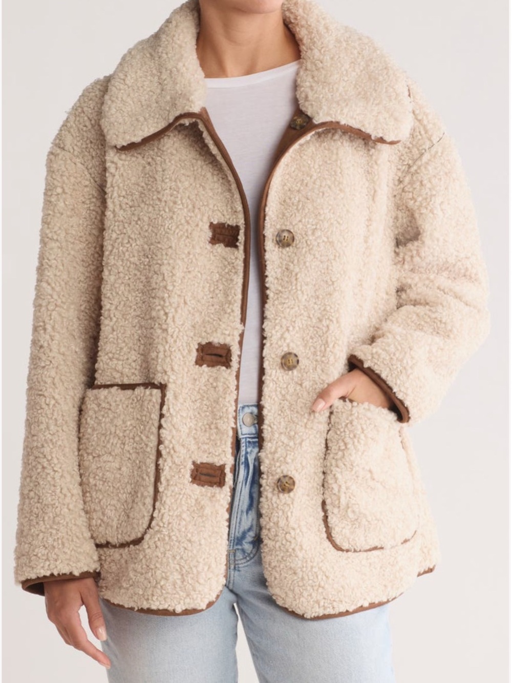 Lucky Brand reversable Faux Suede Shearling jacket size XS